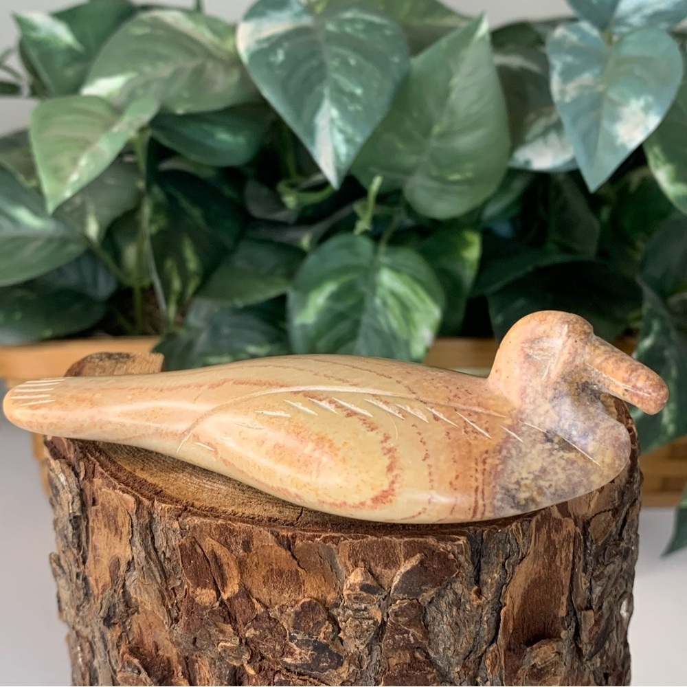 Kisii Soapstone Hand Carved Dove Figurine Stone Bird Carving Animal Figure Pet